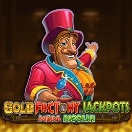 Gold Factory Jackpots Mega Moolah casino game by Aurum Signature Studios – featured logo at Coolbet Casino