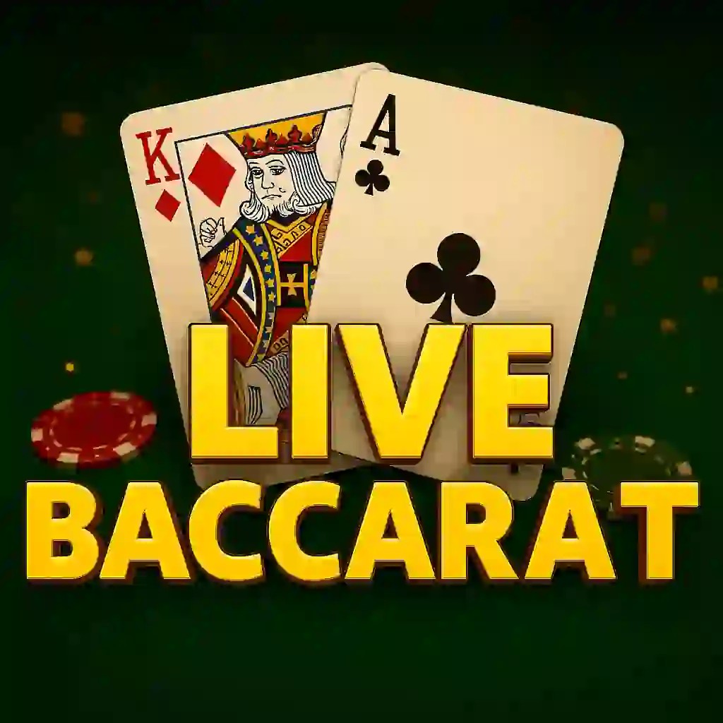 Live Baccarat slot icon by Evolution, available at Coolbet Casino