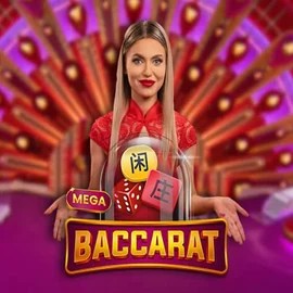 Mega Baccarat online game logo by Pragmatic Play on coolbetcasino.eu.com